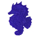 Eat Slow Live Longer Lick Mat Seahorse Blauw