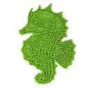 Eat Slow Live Longer Lick Mat Seahorse Groen