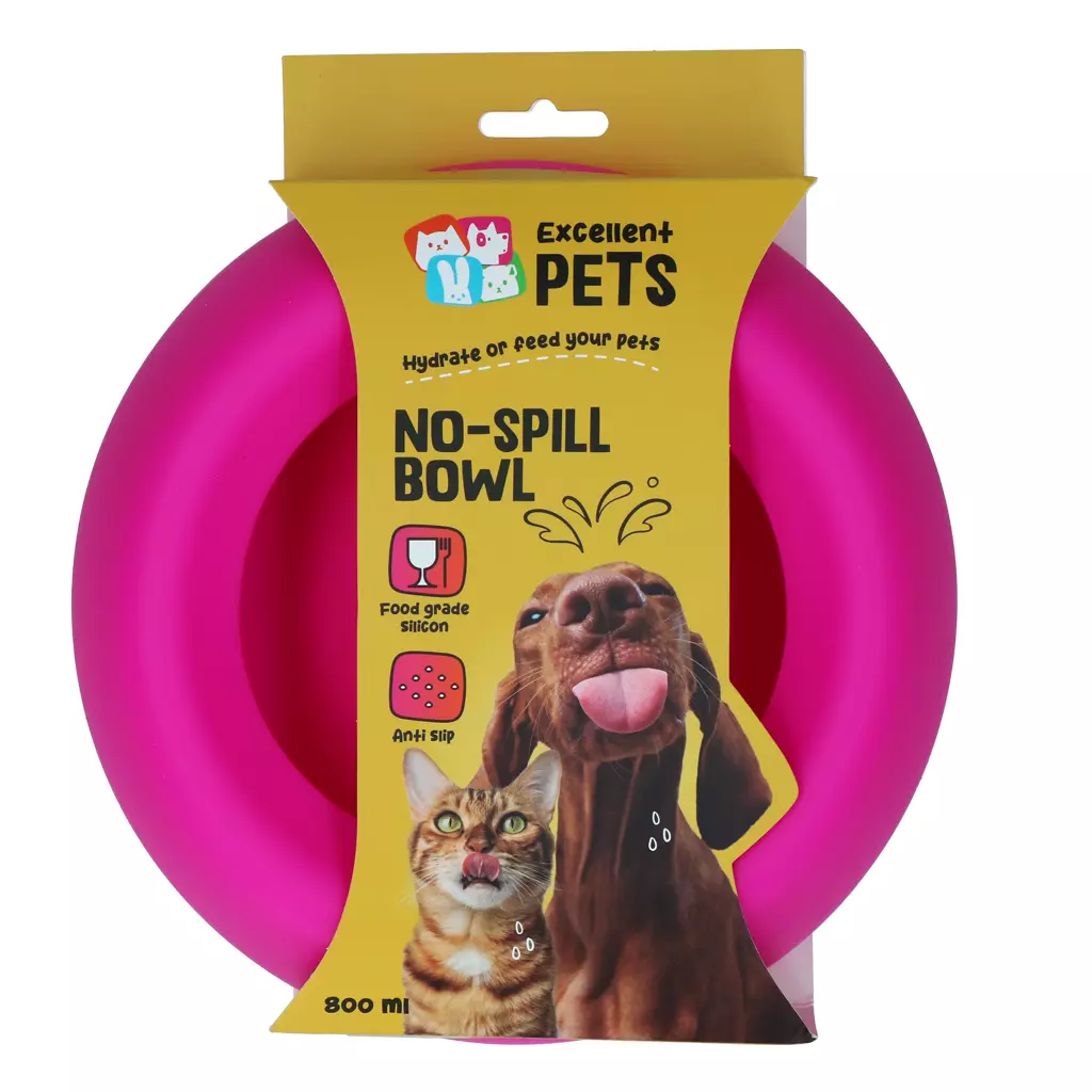Excellent Pets No spill bowl Pink M