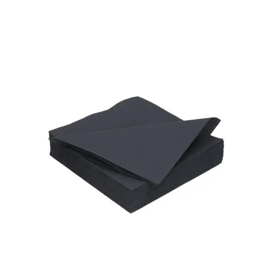 Servet 2 lgs 24 x 24 cm Uni 1/4 V) Zwart 8x300 stuks
