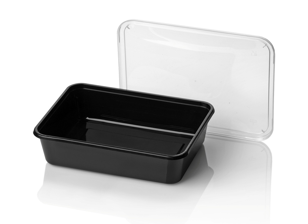 Bak, PP, 750ml, 183x135x45mm, zwart, 500 stuks