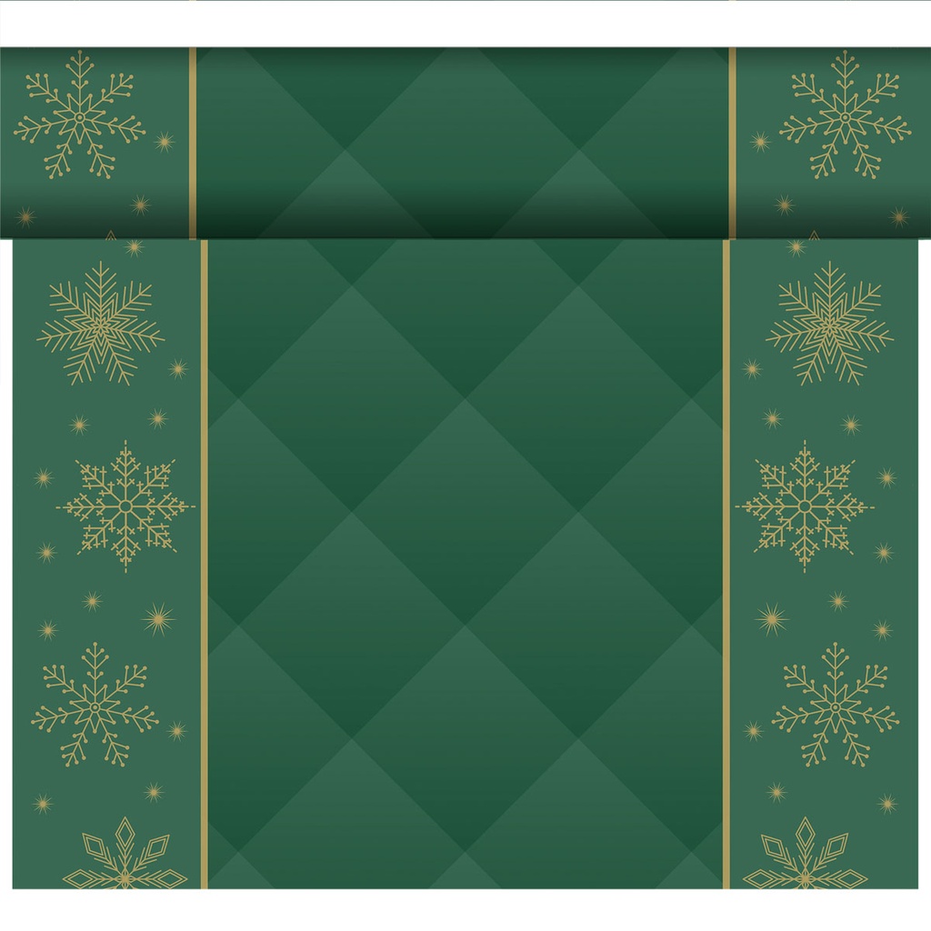 Duni - Tafelloper tête-à-tête Bio Dunicel Rhombus Green (0,4 x 24 m, 4 rollen)