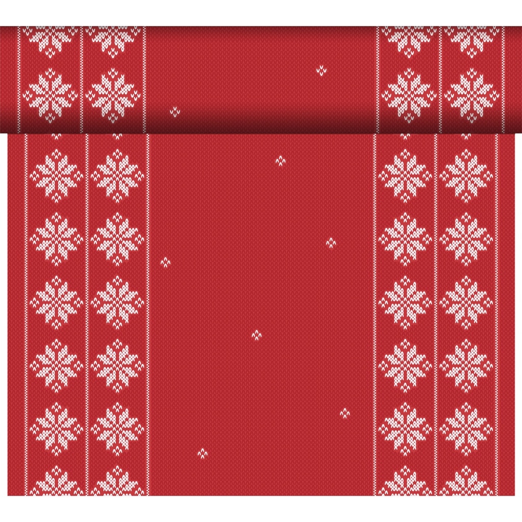 Duni - Tafelloper tête-à-tête Bio Dunicel Knitted Traditions (0,4 x 24 m, 4 rollen)