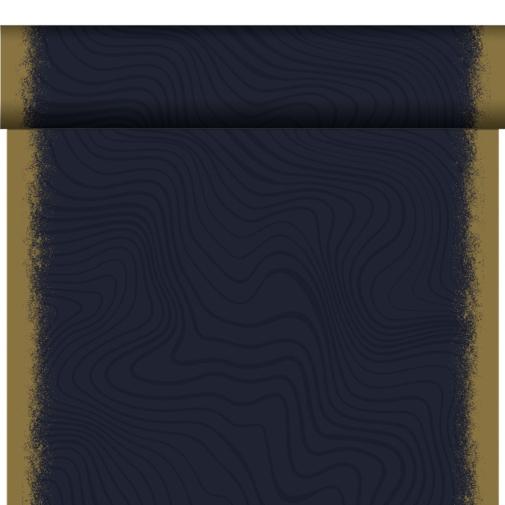 Duni - Tafelloper tête-à-tête Bio Dunicel Sparkly Black (0,4 x 24 m, 4 rollen)