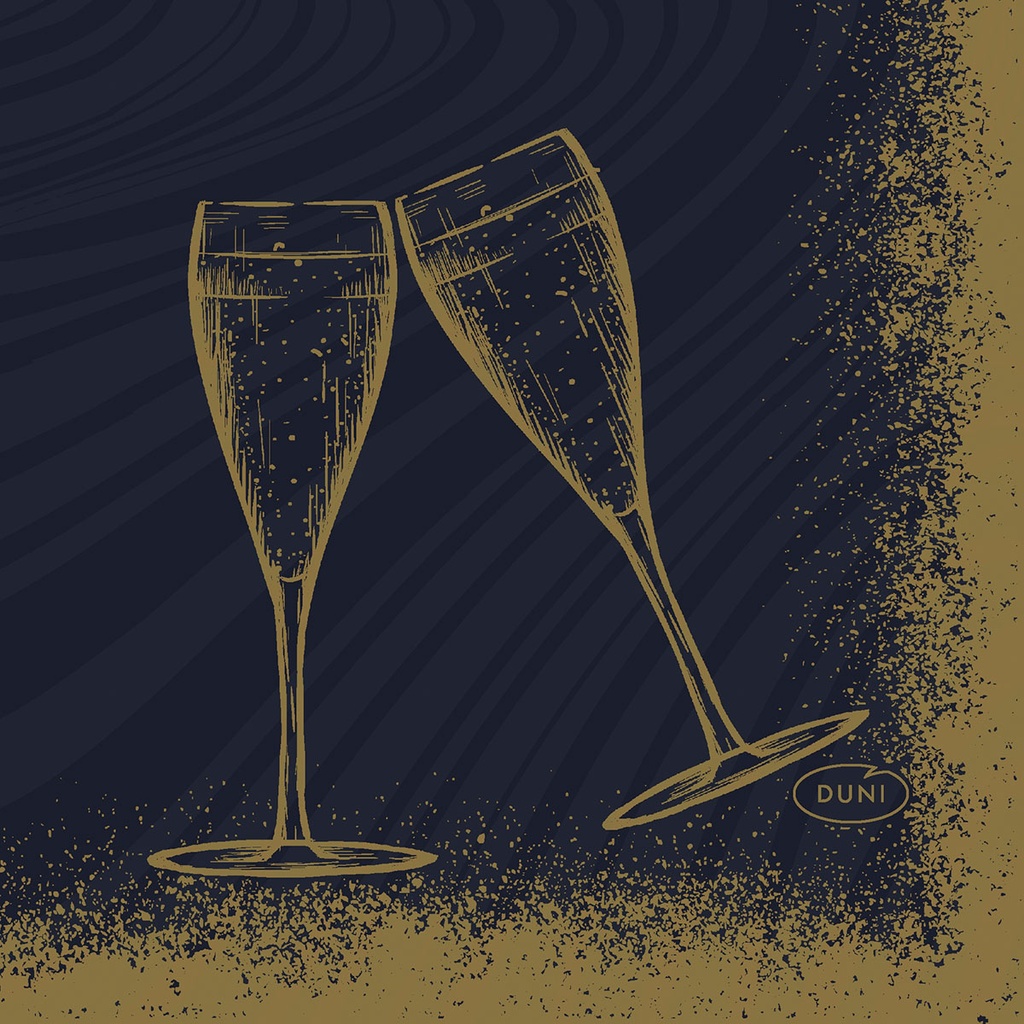 Duni - Servet Bio Dunisoft Sparkly Cheers Black (20 x 20 cm, 2880 stuks)