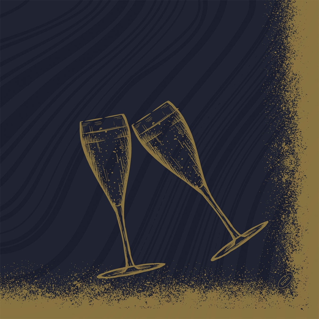 Duni - Servet Bio Dunisoft Sparkly Cheers Black (40 x 40 cm, 360 stuks)