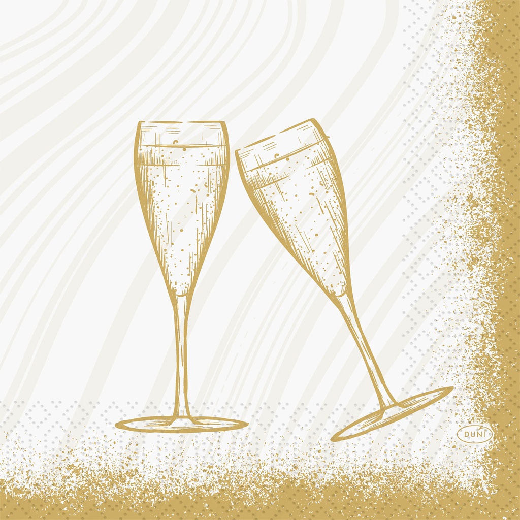 Duni - Servet tissue 3-laags Sparkly Cheers White (33 x 33 cm, 500 stuks)
