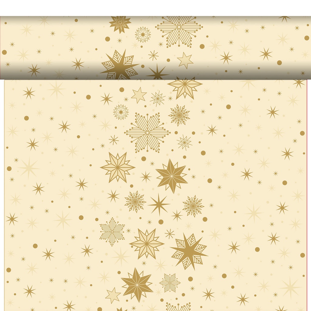 Duni - Tafelloper tête-à-tête Bio Dunicel Stargazing Cream (0,4 x 24 m, 4 rollen)