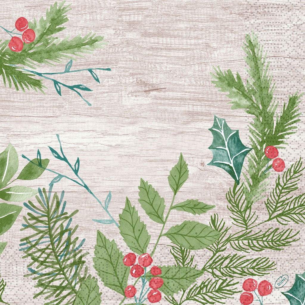 Duni - Servet tissue 3-laags Winter Greenery (40 x 40 cm, 1000 stuks)
