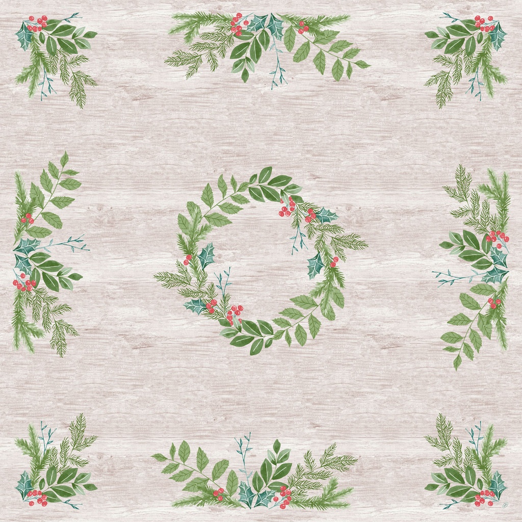 Duni - Napperon Dunicel Winter Greenery (84 x 84 cm, 100 stuks)