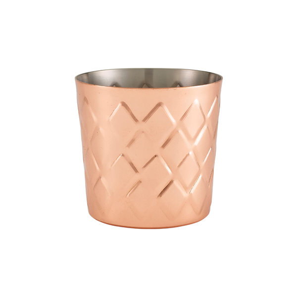 Diamond Pattern Copper Plated Serving Cup 8.5 x 8.5cm (doos 12 stuks)