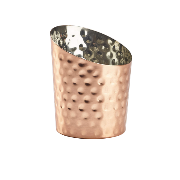 Hammered Copper Plated Angled Cone 9.5 x 11.6cm (Dia x H) (doos 12 stuks)