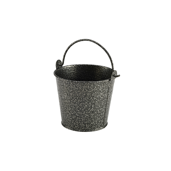 Galvanised Steel Hammered Serving Bucket 10cm Dia Silver (doos 12 stuks)