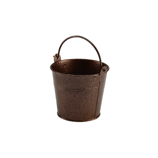 Galvanised Steel Hammered Serving Bucket 10cm Dia Copper (doos 12 stuks)