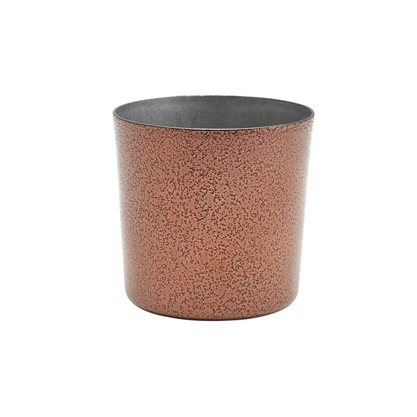Stainless Steel Serving Cup 8.5 x 8.5cm Hammered Copper (doos 12 stuks)