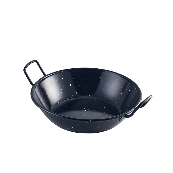Black Enamel Dish 22cm (doos 6 stuks)