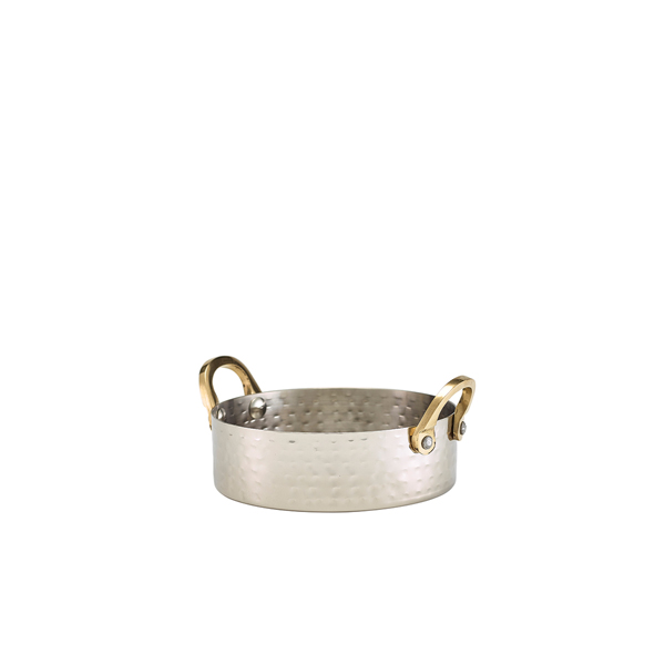 Mini Hammered Stainless Steel Casserole Dish 12 x 3.5cm (doos 12 stuks)