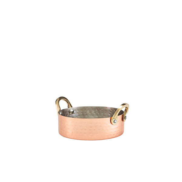 Mini Hammered Copper Plated Casserole Dish 12 x 3.5cm (doos 12 stuks)