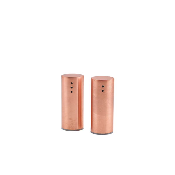 Copper Plated Straight Sided Salt & Pepper Set 7.5cm (doos 12 sets)