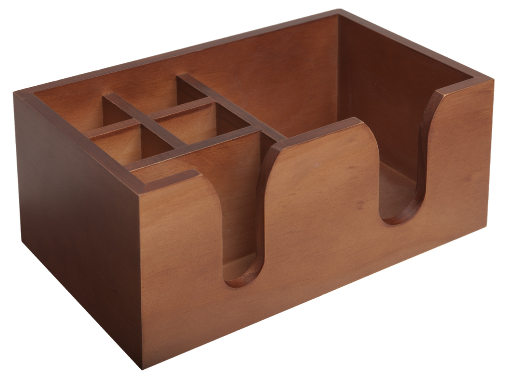 Bar Professional - Table organizer Caddy 6-vaks hout bruin (26 x 15,5 x 11 cm, 1 stuk)