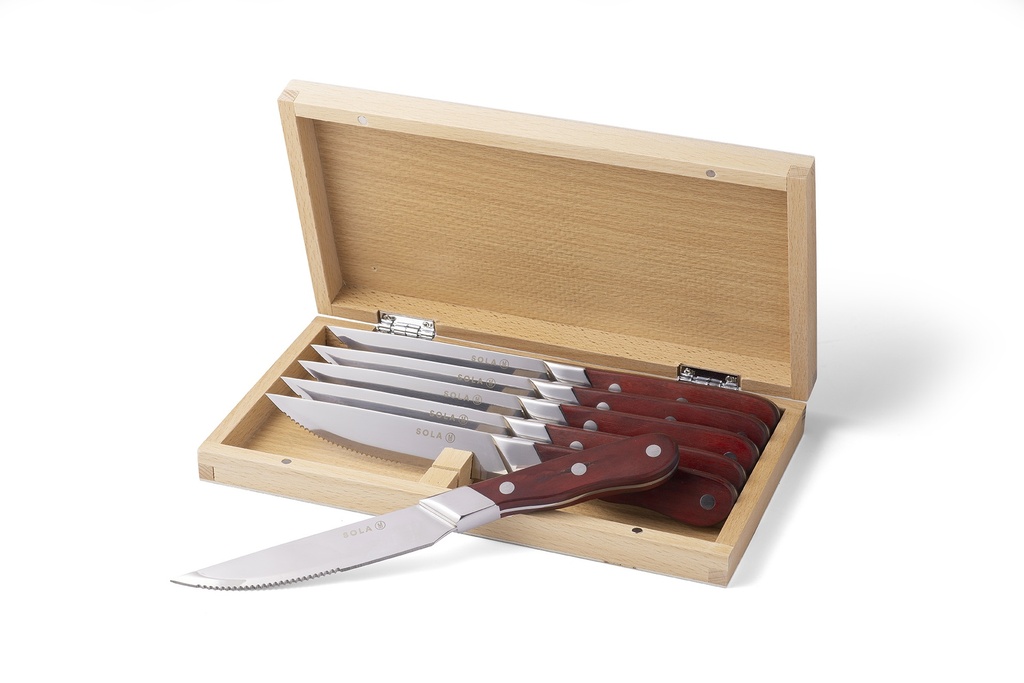 Sola - Steakmessenset Steakhouse hout (6 stuks)