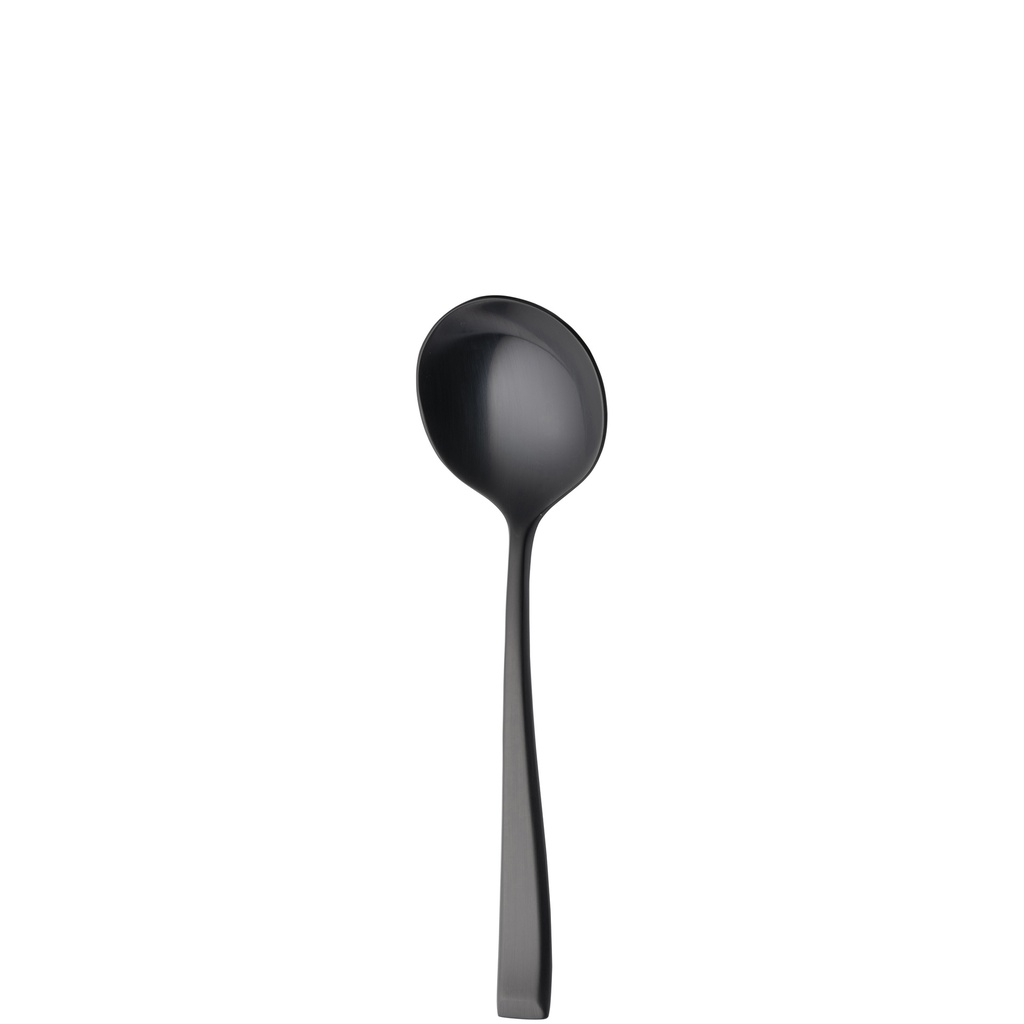 Sola - Bouillonlepel Durban 18/10 zwart satijn PVD (17,7 cm, 12 stuks)