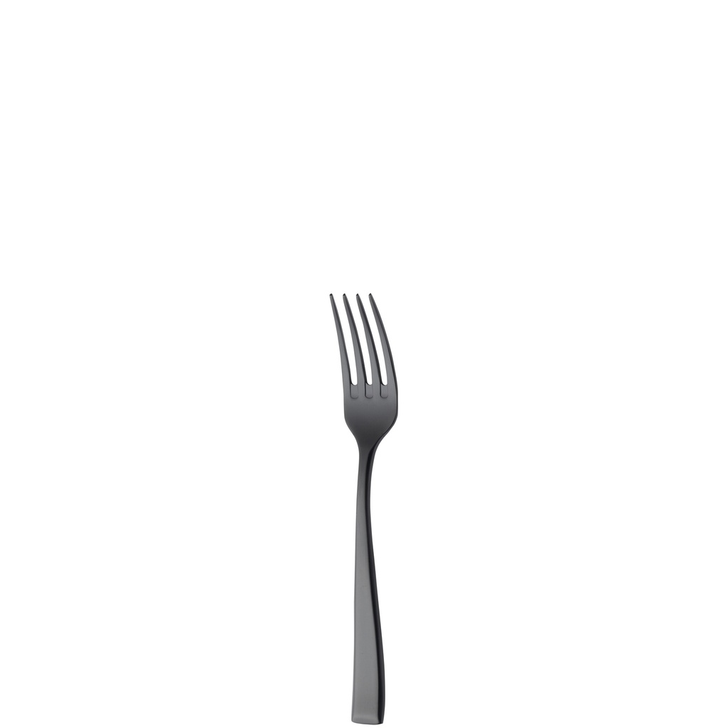 Sola - Cocktailvork Durban 18/10 zwart satijn PVD (15 cm, 12 stuks)