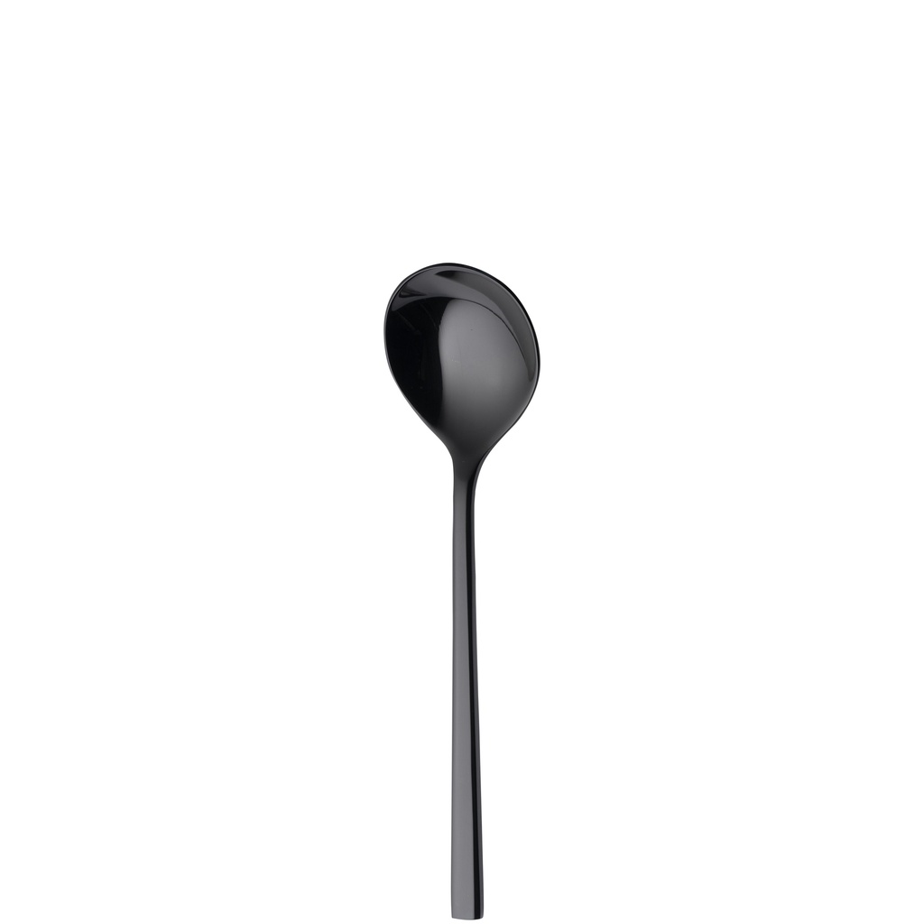 Sola - Bouillonlepel Montreux 18/10 zwart PVD (17,8 cm, 12 stuks)