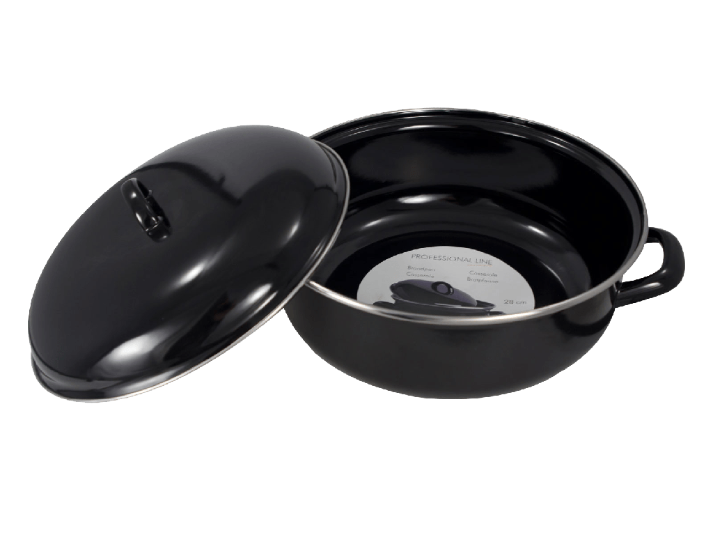 Braadpan Neutraal 28 cm 5 l Zwart Emaille