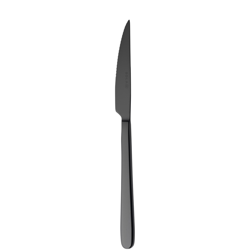 Sola - Steakmes Ibiza 18/0 zwart PVD (23 cm, 12 stuks)
