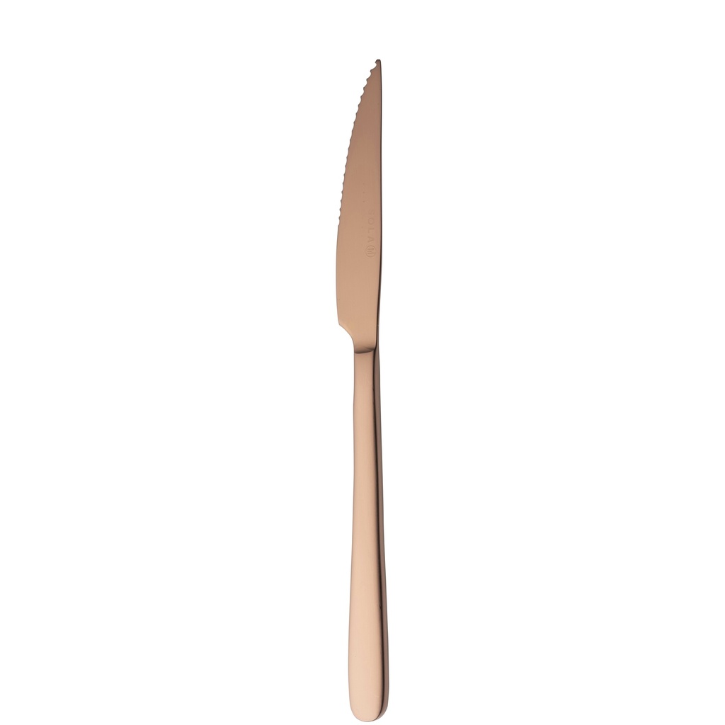 Sola - Steakmes Ibiza 18/0 koper satijn PVD (23 cm, 12 stuks)