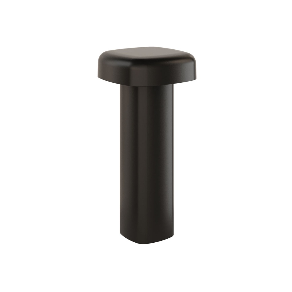 Duni - LED-lamp oplaadbaar Quadro metaal zwart (21,1 x Ø 10,2 cm, 1 stuk)