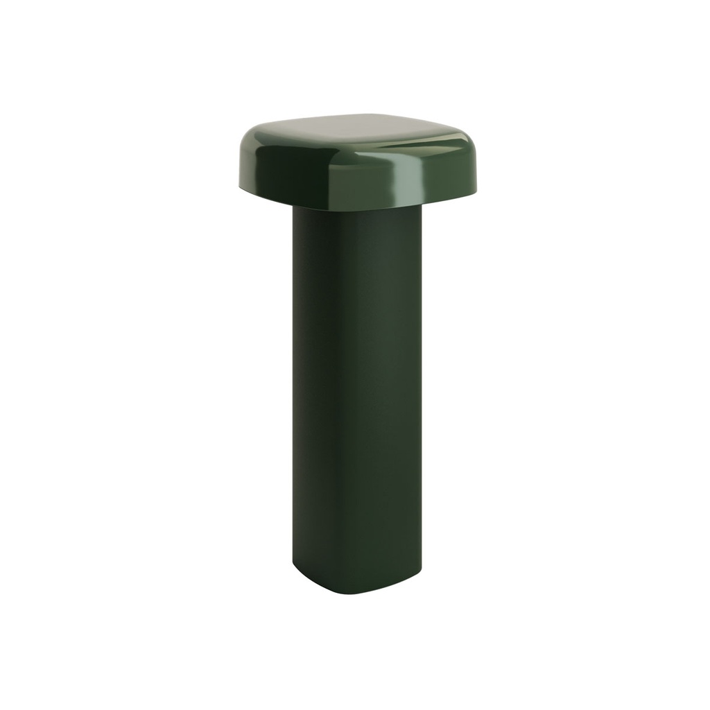 Duni - LED-lamp oplaadbaar Quadro metaal donkergroen (21,1 x Ø 10,2 cm, 1 stuk)