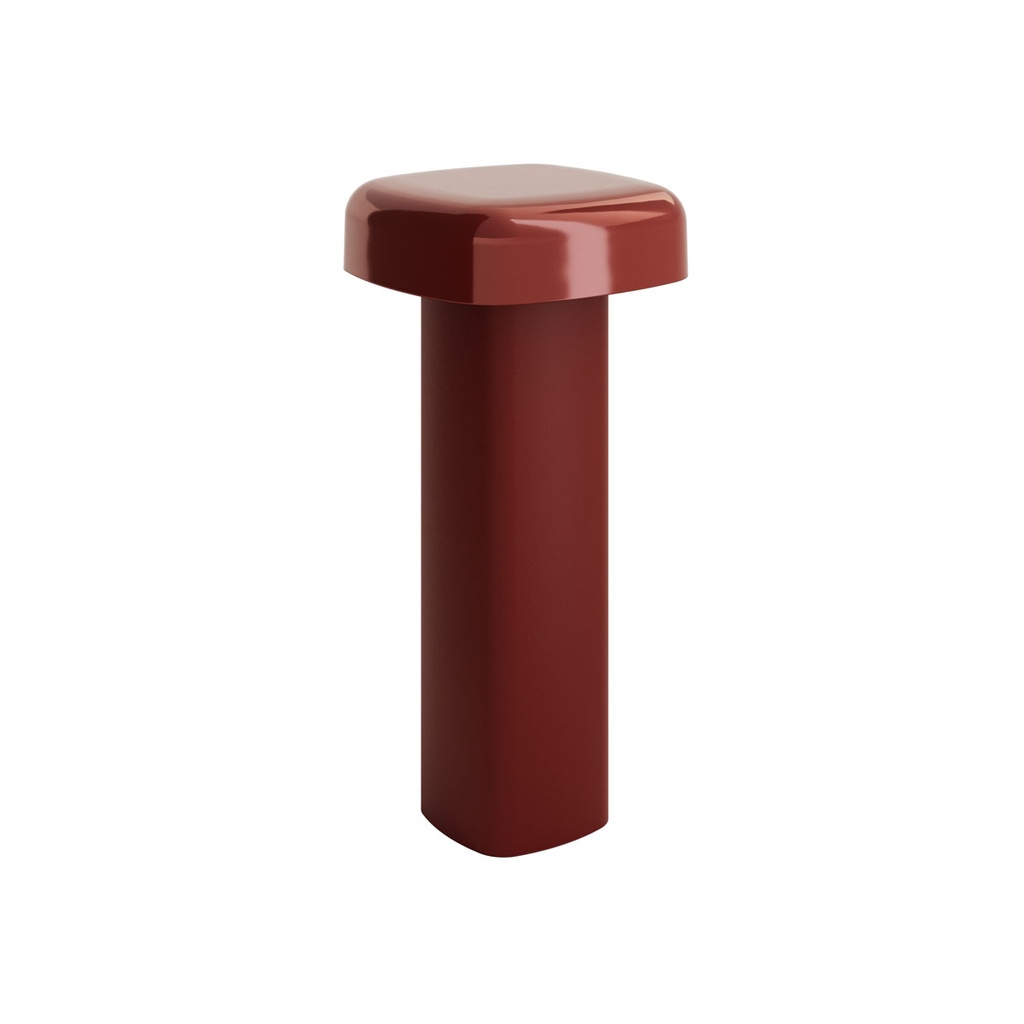 Duni - LED-lamp oplaadbaar Quadro metaal rood (21,1 x Ø 10,2 cm, 1 stuk)