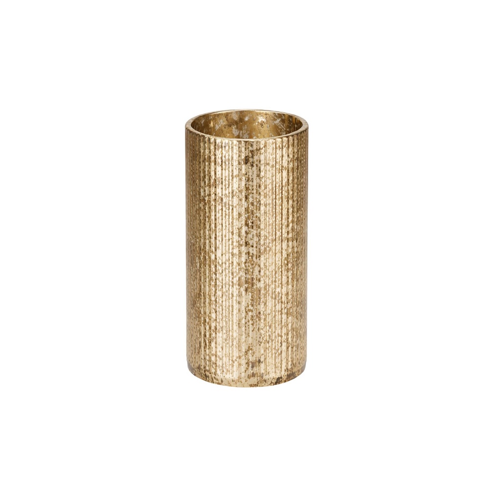 Duni - Lichthouder Ripple glas goud (6,5 x 16 cm, 6 stuks)