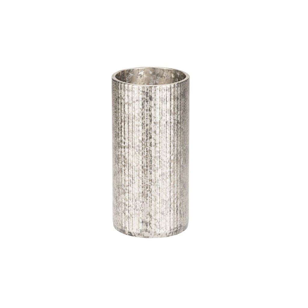 Duni - Lichthouder Ripple glas zilver (6,5 x 16 cm, 6 stuks)