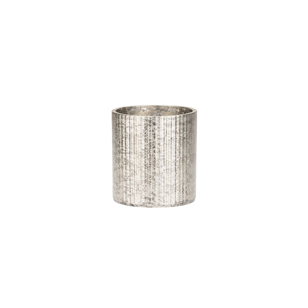 Duni - Lichthouder Ripple glas zilver (7,6 x 8,5 cm, 6 stuks)