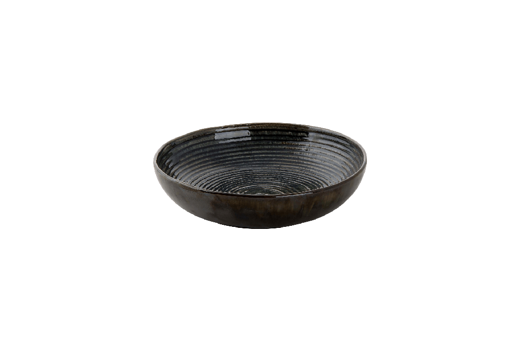 Bord Diep Coupe Metallic 22 cm groen (6 stuks)