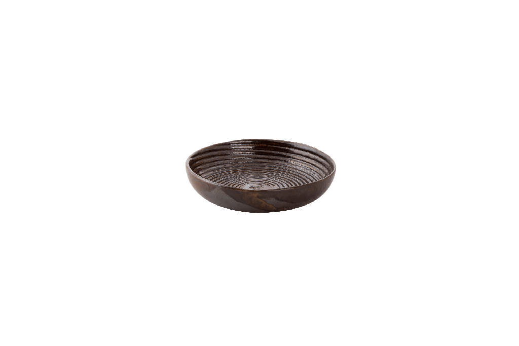 Bord diep coupe Metallic 15 cm bruin (6 stuks)