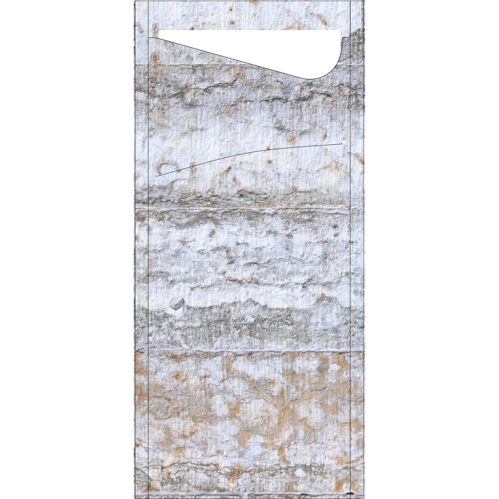 Duni Sacchetto®,bestekzakjes met servet, tissue 8,5 x 19 cm Stone, 500 St/Doos (5 x 100 St)