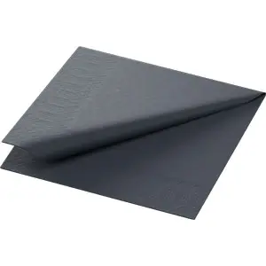 Servet zwart 25x25 cm 2 laags 1x100 stuks - proefverpakking