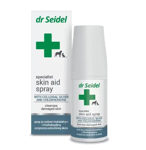 Skin Aid Spray cleanses damaged skin