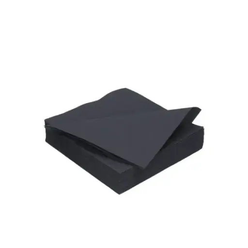 Servet 2 lgs 24 x 24 cm Uni 1/4 V) Zwart 8x300