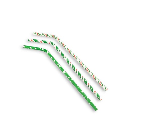 [DTH64182] Sier - Buigrietje papier FSC kerst assorti