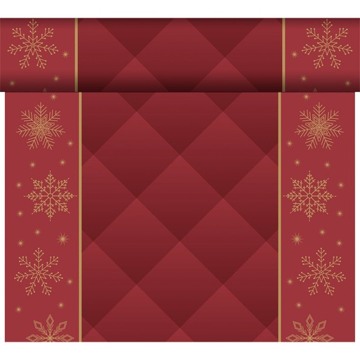 [DTH108916] Duni - Tafelloper tête-à-tête Bio Dunicel Rhombus Bordeaux (0,4 x 24 m, 4 rollen)