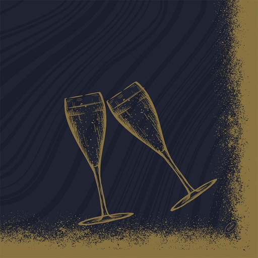 Duni - Servet Bio Dunisoft Sparkly Cheers Black (40 x 40 cm, 360 stuks)