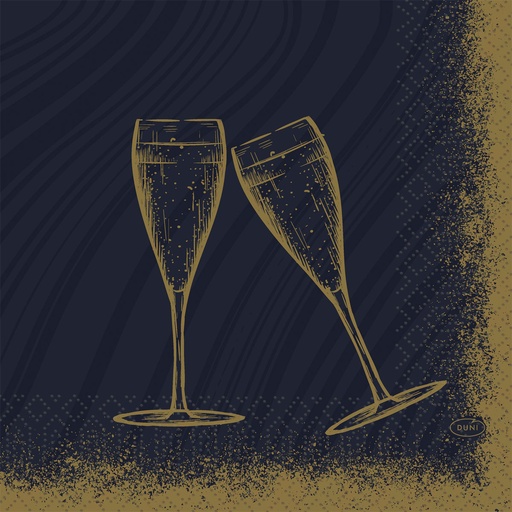 Duni - Servet tissue 3-laags Sparkly Cheers Black (33 x 33 cm, 500 stuks)