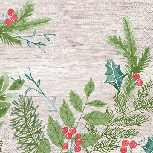 Duni - Servet tissue 3-laags Winter Greenery (40 x 40 cm, 1000 stuks)