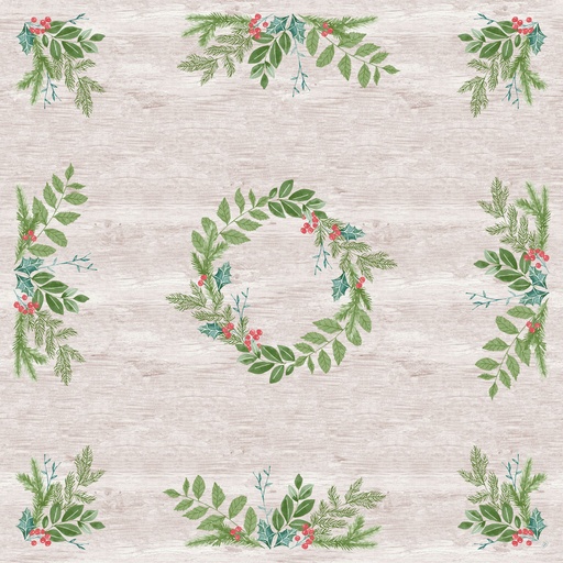 [DTH108989] Duni - Napperon Dunisilk Winter Greenery (84 x 84 cm, 100 stuks)