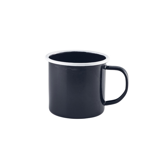 [BQ103165] Enamel Mug Black with White Rim 36cl/ 12.5oz (doos 12 stuks)